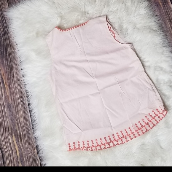 🥳HP🥳 J. Crew Pink Red EmbroideSleeveless Top - Picture 3 of 8